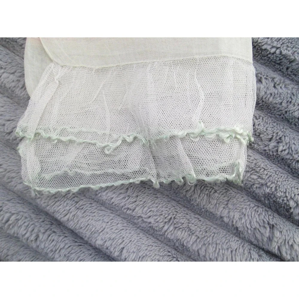 Romantic Handmade Sheer Tatted Throw Pillowcase Cover  Pastels Netted‎ Lace ends